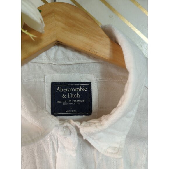 ABERCROMBIE & FITCH Women's White Cotton Sheer Button Up Long Sleeve Size S READ - Picture 4 of 6